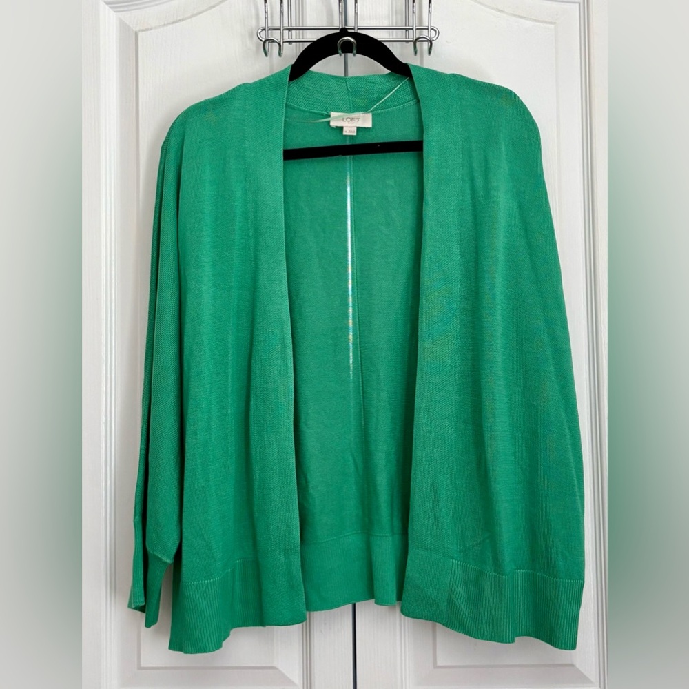 LOFT Womens Open Cardigan, Green, Size xl